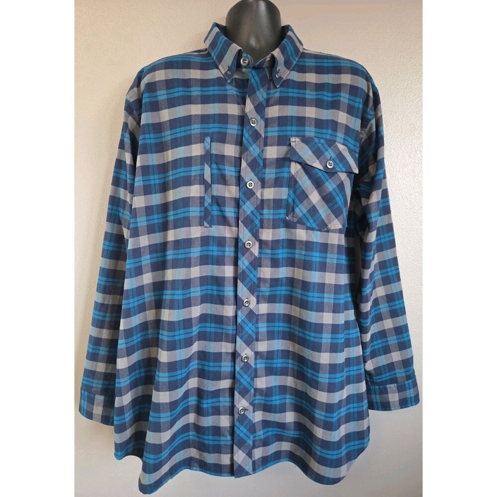 Alaskan Hardgear Duluth Men's XL Tall Boar's Nest Flannel Shirt Blue Plaid